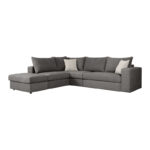 Reversible polymorphic sofa London  grey fabric-light grey cushions 296x246x95cm - Слика 2
