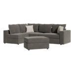 Reversible polymorphic sofa London  grey fabric-light grey cushions 296x246x95cm - Слика 3