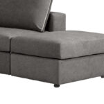 Reversible polymorphic sofa London  grey fabric-light grey cushions 296x246x95cm - Слика 6