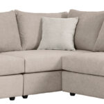 Reversible polymorphic sofa London grey-beige fabric-light grey cushions 296x246x95cm - Image 5