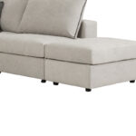 Reversible polymorphic sofa London light grey fabric-grey cushions 296x246x95cm - Image 6