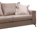 Verona 3-seater sofa mocha fabric with cream cushions 225x93x100cm - Image 3
