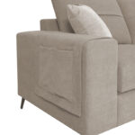 Left corner sofa Montana grey-beige fabric-light grey cushions 275x215x93cm - Слика 2