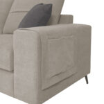 Right corner sofa Montana light grey fabric-grey cushions 275x215x93cm - Слика 2