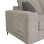 Left corner sofa Montana light grey fabric-grey cushions 275x215x93cm - Слика 2