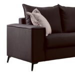 Verona 2-seater sofa dark grey fabric with beige cushions 173x93x100cm - Image 2