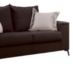 Verona 2-seater sofa dark grey fabric with beige cushions 173x93x100cm - Image 3
