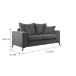 Verona 2-seater sofa blue fabric with light grey cushions 173x93x100cm - Слика 4