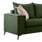 Verona 2-seater sofa dark green fabric with cream cushions 173x93x100cm - Слика 2