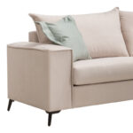 Verona 2 pieces sofa set cream fabric with mint-colored cushions - Image 3