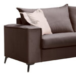 Verona 2 pieces sofa set dark grey fabric with beige-colored cushions - Image 3