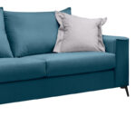 Verona 2 pieces sofa set blue fabric with light grey-colored cushions - Image 4