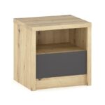 Nightstand Lavinia with 1 drawer anthracite-sonoma color 46.5x39.5x45.5cm