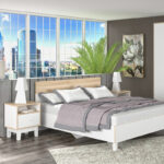 Nightstand Awell color sonoma-white 45x44x58cm - Image 2