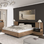 Double Bed Romilly color black gloss-walnut 160x200cm - Image 3
