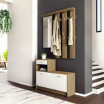 Entrance furniture Jamie color walnut-white 100x27,5x187cm - Image 2