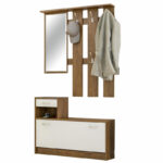 Entrance furniture Jamie color walnut-white 100x27,5x187cm
