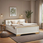 Double Bed Jaden color golden oak-white antique 160x200cm - Image 2