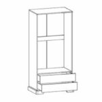 Wardrobe Jaden double leaf color golden oak-white antique 101x62x197,5cm - Image 2