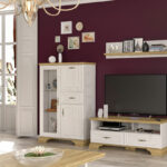 Showcase Jaden golden oak-white antique 93.5x39x133cm - Image 2
