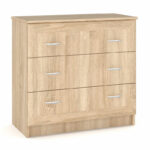 Chest of 3 drawers Rebecca color sonoma 80.5x38x77cm