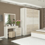 Dressing table with mirror Neruda white antique-oak 114.5x39.5x76cm - Image 2