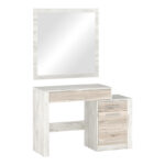 Dressing table with mirror Neruda white antique-oak 114.5x39.5x76cm