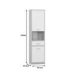 Letto column wardrobe in oak - matt white shade 50.2x34.3x195cm - Слика 2
