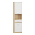 Letto column wardrobe in oak - matt white shade 50.2x34.3x195cm