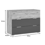 Kantri chest of drawers in sonoma - gray shade 109x46.8x80.8cm - Image 2