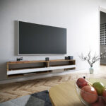 Handra wall TV unit in color white-oak 180x31,5x29,5cm - Слика 3