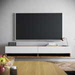 Handra wall TV unit in color white-oak 180x31,5x29,5cm - Слика 4