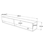 Handra wall TV unit in color white-oak 180x31,5x29,5cm - Слика 5