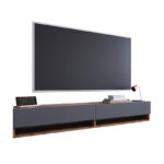 Handra wall TV unit with shelf color anthracite-oak 180x31,5x29,5cm