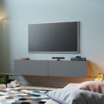 Dello wall TV unit anthracite-oak color 140x31,5x29,5cm - Image 2