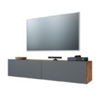 Dello wall TV unit anthracite-oak color 140x31,5x29,5cm