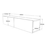 Dello wall TV unit anthracite-oak color 140x31,5x29,5cm - Image 5