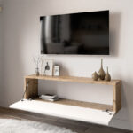 Serit wall TV unit in color white-oak 100x31,5x29,5cm - Слика 3