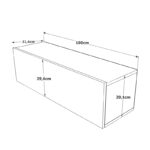 Serit wall TV unit in color white-oak 100x31,5x29,5cm - Слика 5
