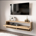 Roscoe wall TV unit in color oak 100x31,5x29,5cm - Слика 3