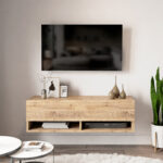 Roscoe wall TV unit in color oak 100x31,5x29,5cm - Слика 4