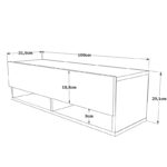 Roscoe wall TV unit in color oak 100x31,5x29,5cm - Слика 5
