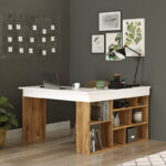 Rosaline corner desk color white-oak 120x129x72cm - Image 2