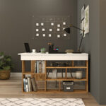 Rosaline corner desk color white-oak 120x129x72cm - Image 3
