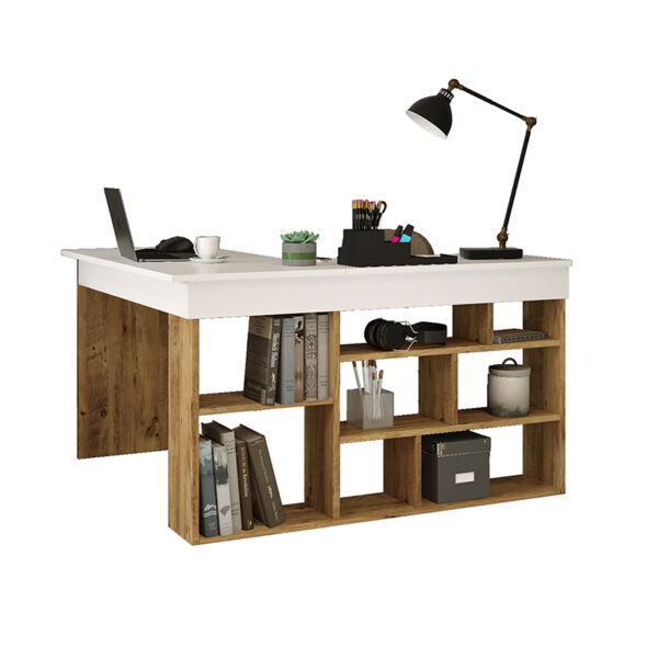 Rosaline corner desk color white-oak 120x129x72cm