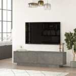 Zoeva TV cabinet color gray cemento 140x35,5x38cm - Image 2