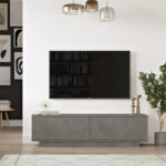Zoeva TV cabinet color gray cemento 140x35,5x38cm - Image 4