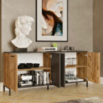 Buffer Kermit dark grey-oak color 160x40x72cm - Слика 3