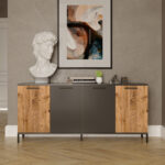 Buffer Kermit dark grey-oak color 160x40x72cm - Слика 4