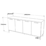 Buffer Kermit dark grey-oak color 160x40x72cm - Слика 5